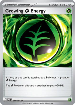 Growing Grass Energy (086/088) - Reverse Holofoil ME03 Perfect Order - Rare
