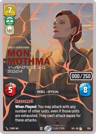 Mon Mothma - Clinging to Hope (Serialized) (Rose Gold) (1128) - Secrets of Power Foil