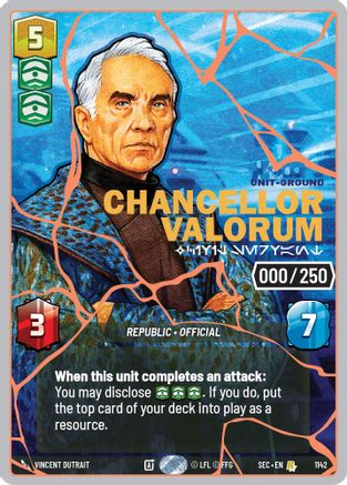 Chancellor Valorum - Civil Servant (Serialized) (Rose Gold) (1142) - Secrets of Power Foil