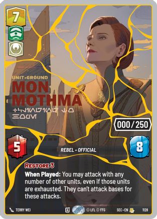 Mon Mothma - Clinging to Hope (Serialized) (Gold) (1128) - Secrets of Power Foil