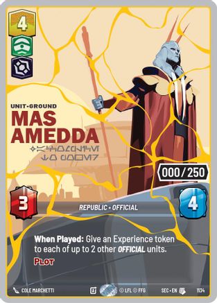 Mas Amedda - Accomplice to Power (Serialized) (Gold) (1134) - Secrets of Power Foil