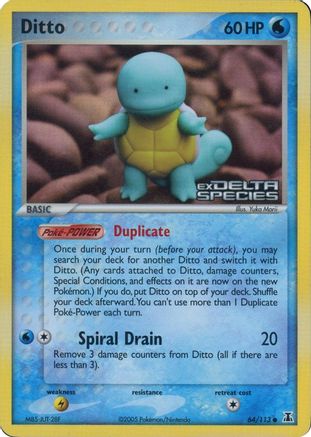 Ditto (Squirtle) (Delta Species Stamped) (064/113) - Reverse Holofoil Miscellaneous Cards & Products - Common