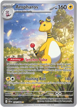 Ampharos (090/086) - Holofoil ME04 Chaos Rising - Illustration Rare
