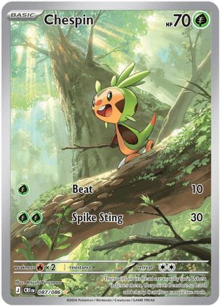 Chespin (087/086) - Holofoil ME04 Chaos Rising - Illustration Rare