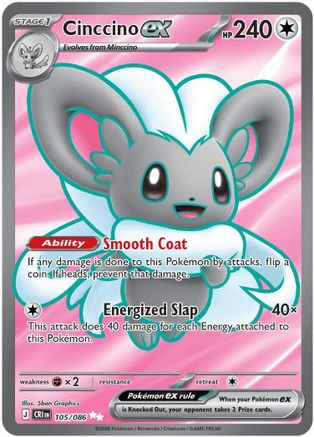 Cinccino ex (105/086) - Holofoil ME04 Chaos Rising - Ultra Rare