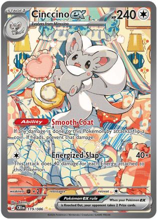 Cinccino ex (119/086) - Holofoil ME04 Chaos Rising - Special Illustration Rare
