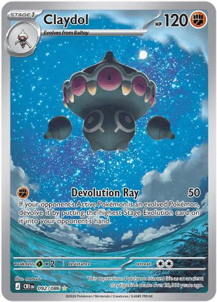 Claydol (092/086) - Holofoil ME04 Chaos Rising - Illustration Rare