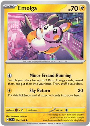 Emolga (030/null) - Reverse Holofoil ME04 Chaos Rising - Common