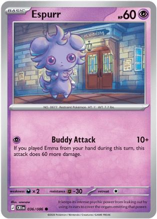 Espurr (036/null) - Reverse Holofoil ME04 Chaos Rising - Common