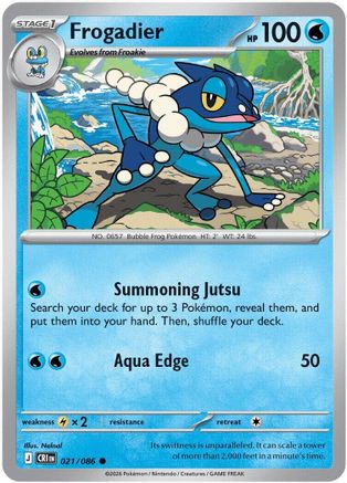 Frogadier (021/086) - Reverse Holofoil ME04 Chaos Rising - Common
