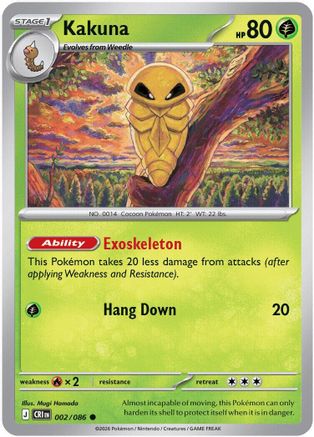 Kakuna (002/null) - Reverse Holofoil ME04 Chaos Rising - Common