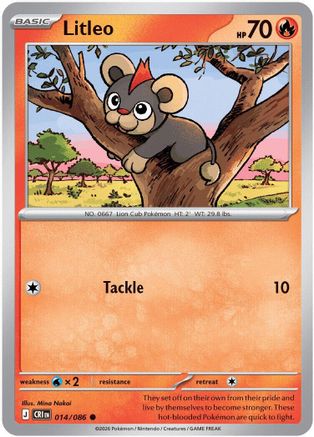 Litleo (014/null) - Reverse Holofoil ME04 Chaos Rising - Common