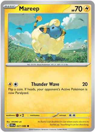 Mareep (027/null) - Reverse Holofoil ME04 Chaos Rising - Common