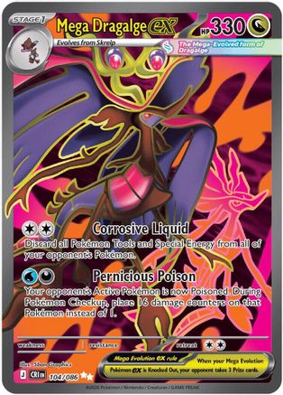 Mega Dragalge ex (104/086) - Holofoil ME04 Chaos Rising - Ultra Rare