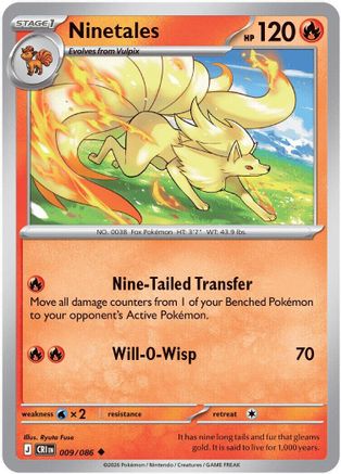 Ninetales (009/null) - Reverse Holofoil ME04 Chaos Rising - Uncommon
