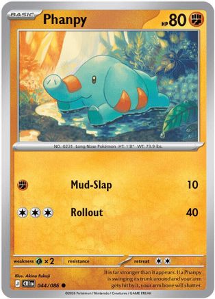 Phanpy (044/null) - Reverse Holofoil ME04 Chaos Rising - Common