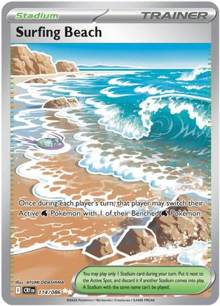 Surfing Beach (114/null) - Holofoil ME04 Chaos Rising - Ultra Rare