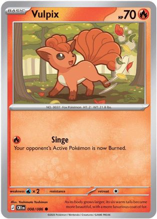 Vulpix (008/null) - Reverse Holofoil ME04 Chaos Rising - Common