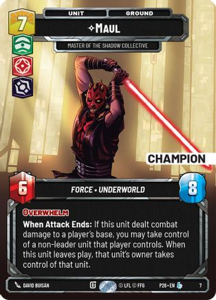 Maul - Master of the Shadow Collective (Champion) (7) - Organized Play Promos Foil