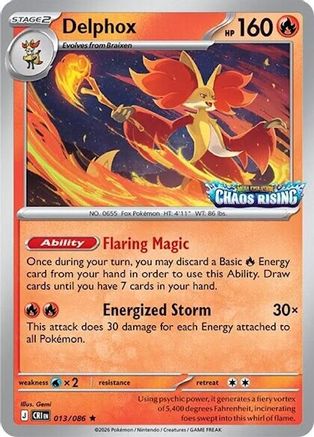 Delphox (Chaos Rising Stamped) (013/086) - Holofoil Miscellaneous Cards & Products - Rare