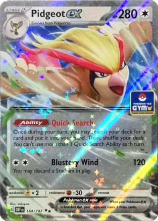Pidgeot ex (164/197) - Holofoil Miscellaneous Cards & Products - Double Rare