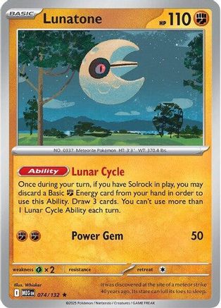 Lunatone (Non-Holo) (074/132) Deck Exclusives - Rare