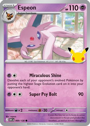 Espeon (069/null) - Holofoil ME 30th Celebration - Common
