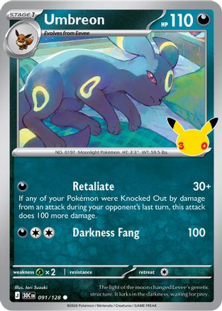 Umbreon (091/null) - Holofoil ME 30th Celebration - Common