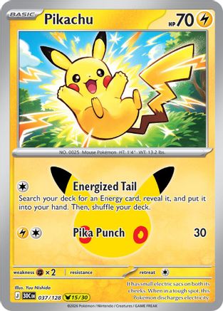 Pikachu (037/128) - Holofoil ME 30th Celebration - None