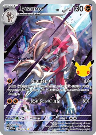 Lycanroc (138/null) - Holofoil ME 30th Celebration - Illustration Rare