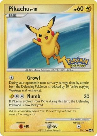 Pikachu (Pokemon Day 2009) (015/017) POP Series 9 - Common