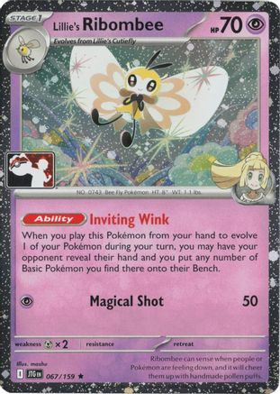 Lillie's Ribombee (Cosmos Holo) (067/159) - Holofoil Prize Pack Series Cards - Rare