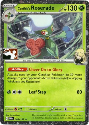 Cynthia's Roserade (Cosmos Holo) (008/182) - Holofoil Prize Pack Series Cards - Rare