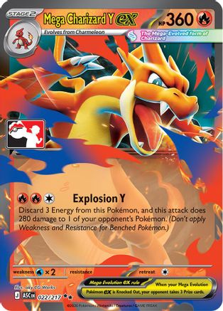 Mega Charizard Y ex (022/217) - Holofoil Prize Pack Series Cards - Double Rare