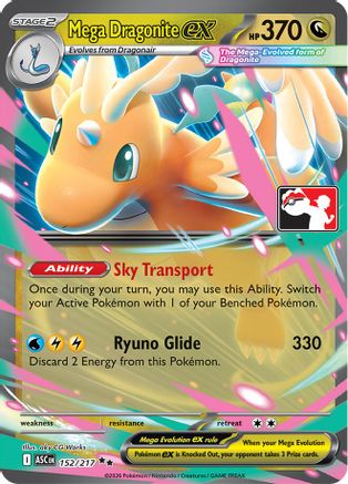 Mega Dragonite ex (152/217) - Holofoil Prize Pack Series Cards - Double Rare