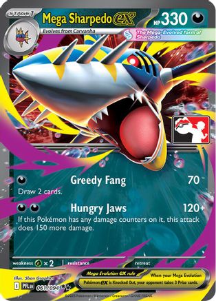 Mega Sharpedo ex (061/094) - Holofoil Prize Pack Series Cards - Double Rare