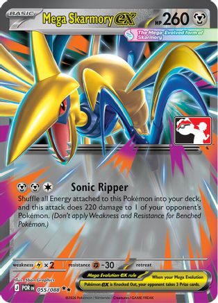 Mega Skarmory ex (055/088) - Holofoil Prize Pack Series Cards - Double Rare