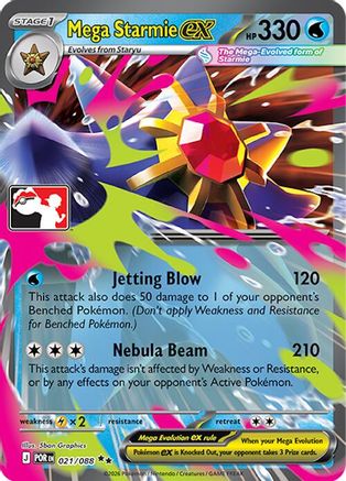 Mega Starmie ex (021/088) - Holofoil Prize Pack Series Cards - Double Rare