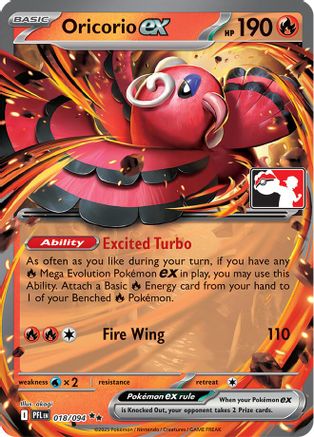 Oricorio ex (018/094) - Holofoil Prize Pack Series Cards - Double Rare