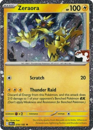 Zeraora (Cosmos Holo) (078/182) - Holofoil Prize Pack Series Cards - Rare