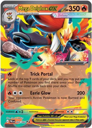 Mega Delphox ex (008/null) - Holofoil ME05 Pitch Black - Double Rare