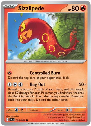 Sizzlipede (009/null) - Reverse Holofoil ME05 Pitch Black - Common