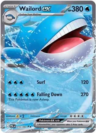 Wailord ex (016/084) - Holofoil ME05 Pitch Black - Double Rare