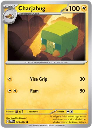 Charjabug (025/null) - Reverse Holofoil ME05 Pitch Black - Common