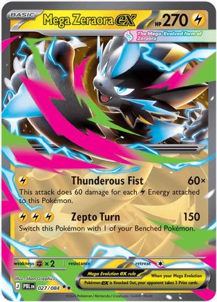 Mega Zeraora ex (027/084) - Holofoil ME05 Pitch Black - Double Rare
