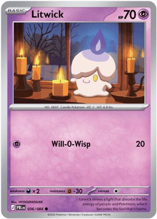 Litwick (036/null) - Reverse Holofoil ME05 Pitch Black - Common