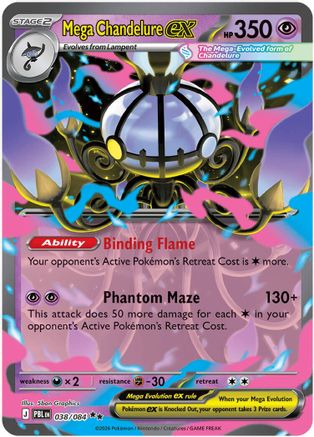 Mega Chandelure ex (038/084) - Holofoil ME05 Pitch Black - Double Rare