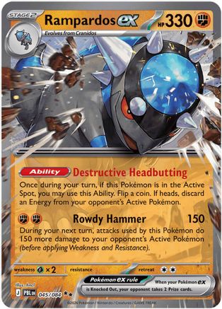 Rampardos ex (045/084) - Holofoil ME05 Pitch Black - Double Rare