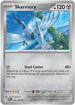Skarmory (060/null) - Reverse Holofoil ME05 Pitch Black - Common