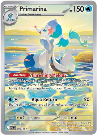 Primarina (088/084) - Holofoil ME05 Pitch Black - Illustration Rare
